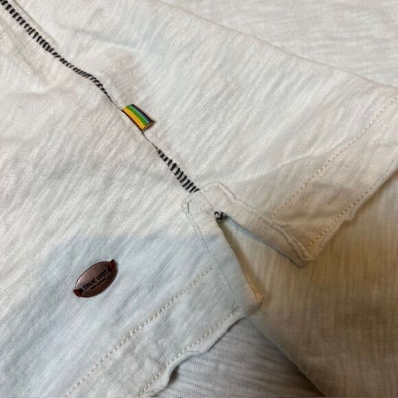 True Grit Young and Free Men's Burnout Slub Button Polo Light Blue M - Picture 9 of 14